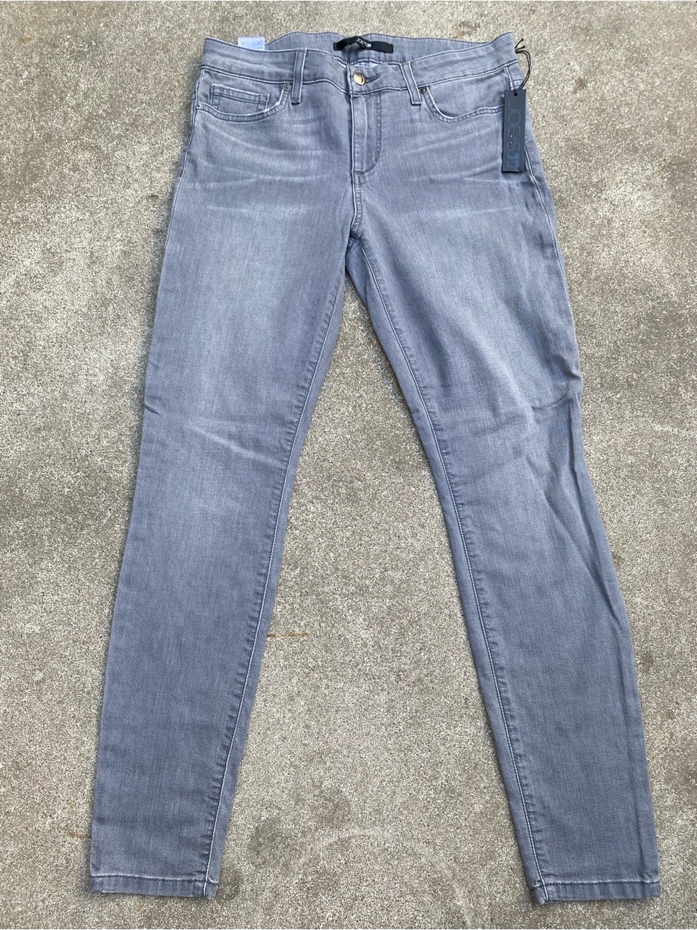 Joe's Jeans Mid Rise Skinny Ankle Grey Denim Gray Wash Pants NWT Women's Size 28